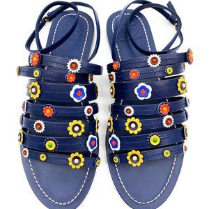 Tory Burch Marguerite Floral Appliqued Ankle Wrap